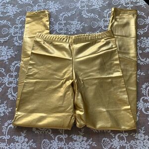 Gold Metallic Faux Leather Leggings